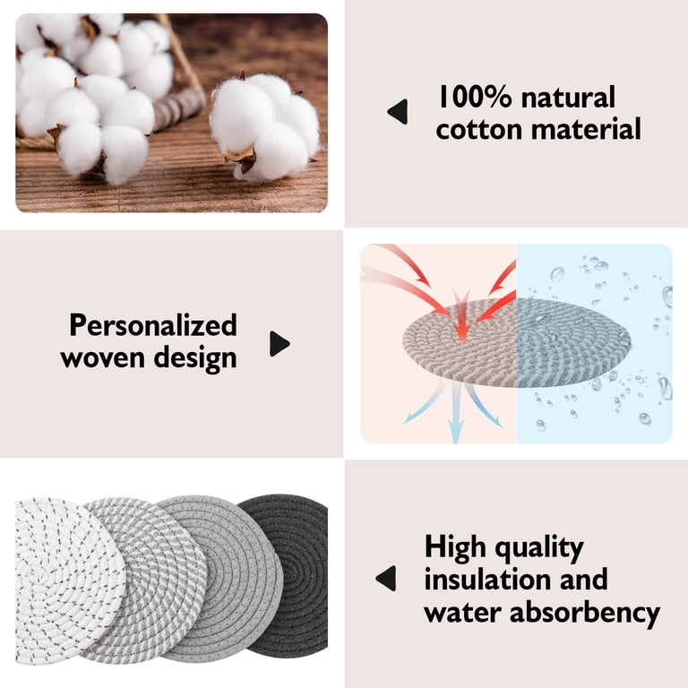 Prdigy 4-Piece Cotton Weave Round Pot Holders photo 3