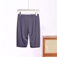 thumbnail image 4 of StSilkitty Womens Pajama Shorts Solid Color Elastic Waist Lounge Sleepwear Knee Length Shorts Lightweight Comfy Sleepwear Shorts, 4 of 6
