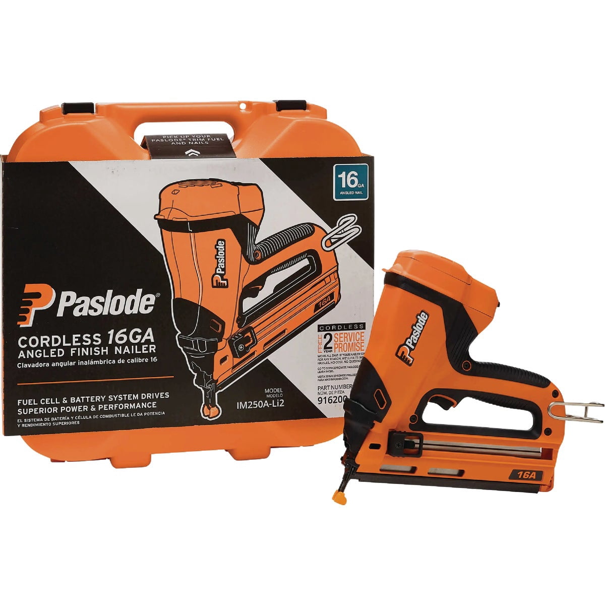 Paslode 916200 Finish Nailer System, Angled, Cordless, Lithium Ion Battery, 16-Ga. - Quantity 1