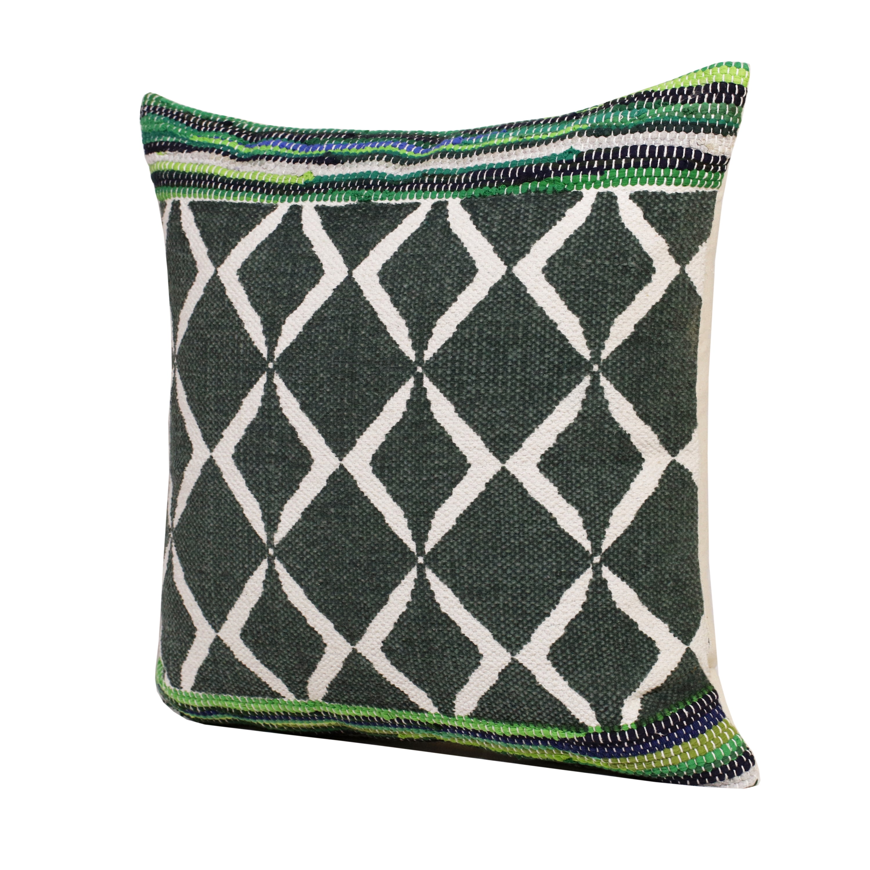 Lr Home Naomi Set of 2 20" x 20" Green/Ivory Geometric Cotton Blend Adult Decorative Throw Pillow Set