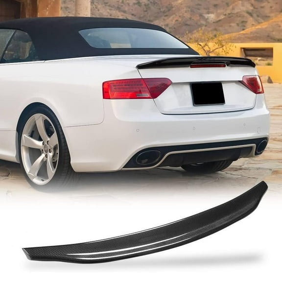 Carbon Fiber A5 Rear Trunk Spoiler Fits For Audi A5 S5 RS5 Convertible 2-Door 2008-2016 Rear Highkick Spoiler Wing Lip