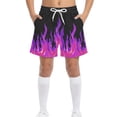 thumbnail image 2 of GreatBaby Boys Flame Print Swim Trunks Side Pocket Lightweight Breathable Elastic Waist Fire Print Summer Beach Board Shorts, 2 of 8