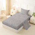 thumbnail image 2 of jejeloiu Soft Floral Twin Sheets For Girls,Diamond Pattern Bedding,Grey Blue,3pcs,1 Fitted Sheet and 1 Pillowcase, 2 of 6