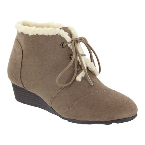 mia sarah lace up wedge bootie