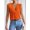 orange, variant on Women's Sleeveless Hooded Top - V-Neck Crinkled Texture Matte Shirt, Streetwear Casual Blouse (S-3XL)