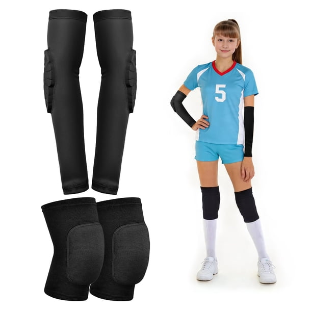 Set UMACWIN de rodilleras para voleibol y mangas para brazos, negro