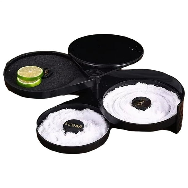 Accesorios para Vino de Bar, Caja Giratoria de 3 Niveles para Condimentos de Cócteles, Caja para Mezclar Sal y Azúcar, Caja de Herramientas para Mezclador de Barman.