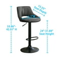 thumbnail image 5 of Art Leon Set Of 4 Swivel Bar Stools Faux Leather Height Adjustable Gray, 5 of 6