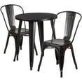 thumbnail image 2 of Flash Furniture Commercial Grade 24" Round Black-Antique Gold Metal Indoor-Outdoor Table Set with 2 Cafe Chairs, 2 of 5