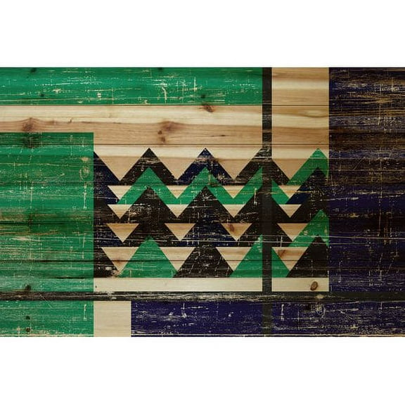 Marmont Hill - "Green Teeth" Painting Print on Natural Pine Wood