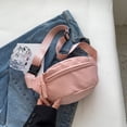thumbnail image 1 of Bolso de pecho para mujer, riñonera de lona a la moda, riñonera, bolsas de viaje al aire libre (rosa), 1 of 9