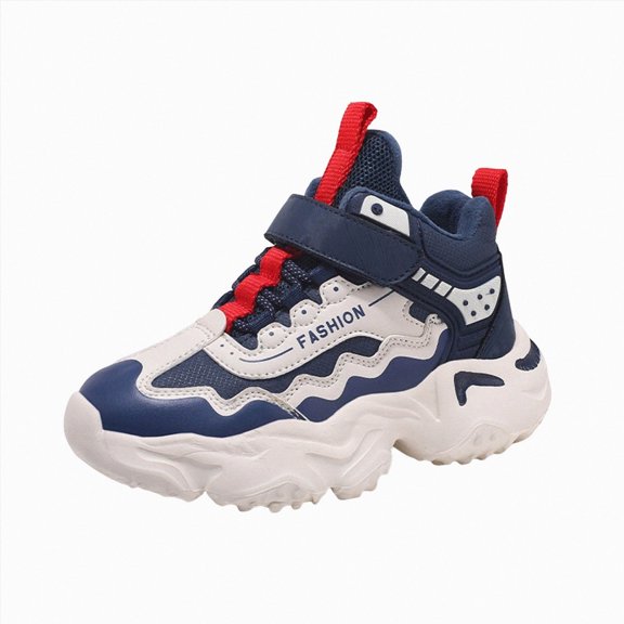 Linfrsh Kids Shoes Girls Lightweight Athletic Running Shoes Breathable Knit School Sports Shoes Little Kid Big Kid (Dark Blue,1)