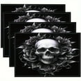 thumbnail image 5 of 4pcs Halloween Theme Colorful Skull Head Pattern Printed Placemats for Home KitchenHeat Resistant Placemats Table Protection Kitchen Dining Table Party Scene Decoration, 5 of 5