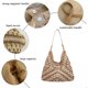 thumbnail image 4 of Xiao Hua Bolso tejido para mujer, bolso de paja de verano, bolso de playa de crochet, bolso de mano color caqui, 4 of 5