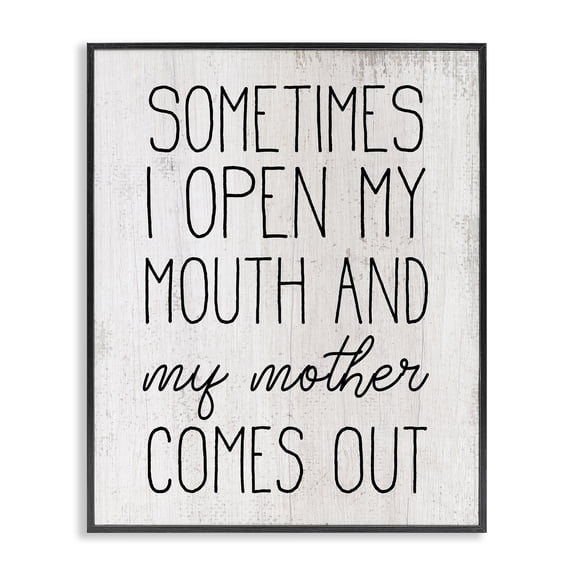 Stupell Industries Eclectic Funny Talking Like My Mother Black Framed Giclee Art, 11 x 14, by Lil' Rue