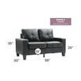 thumbnail image 2 of Glory Furniture Newbury Faux Leather Modular Loveseat in Black, 2 of 5