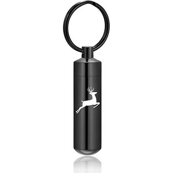 Deer Urn Necklaces Keychain for Ashes Cylinder Cremation Jewelry for Ashes Keychain for Women Men Urn Pendant Keepsake Memorial Holder Keychain for Human Pet