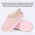 thumbnail image 4 of Women's Platform Slippers, Thick Sole Mini Short Ankle Boots, Cozy Fluffy Plush Lining, Indoor Outdoor Non-Slip House Shoes/Pink, 4 of 7