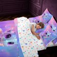 thumbnail image 5 of Manfei Cute Dragon Animals 7-Piece King Bedding,Kawaii Wildlife King Bed in a Bag,Purple Blue,Colorful Stars Reversible, 5 of 6