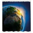 thumbnail image 3 of Ambesonne Earth Shower Curtain, Morning Sunrise Space, 69"Wx84"L, Blue Green Yellow, 3 of 3