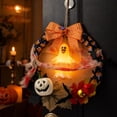 thumbnail image 2 of Halloween Wreath with Light,10 Inch DIY Pumpkin Door Hanging Halloween Decor for Porch,Party,Home - Great Halloween Decorations & Halloween Lights,A/B/C(C), 2 of 7