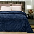 thumbnail image 6 of Whale Flotilla Flannel Fleece 90x104 Inch King Size Blanket for Bed, Soft Fluffy Velvet Bedspread Coverlet with Decorative Vintage Pattern for All Season, Warm and Lightweight, Navy Blue, 6 of 9