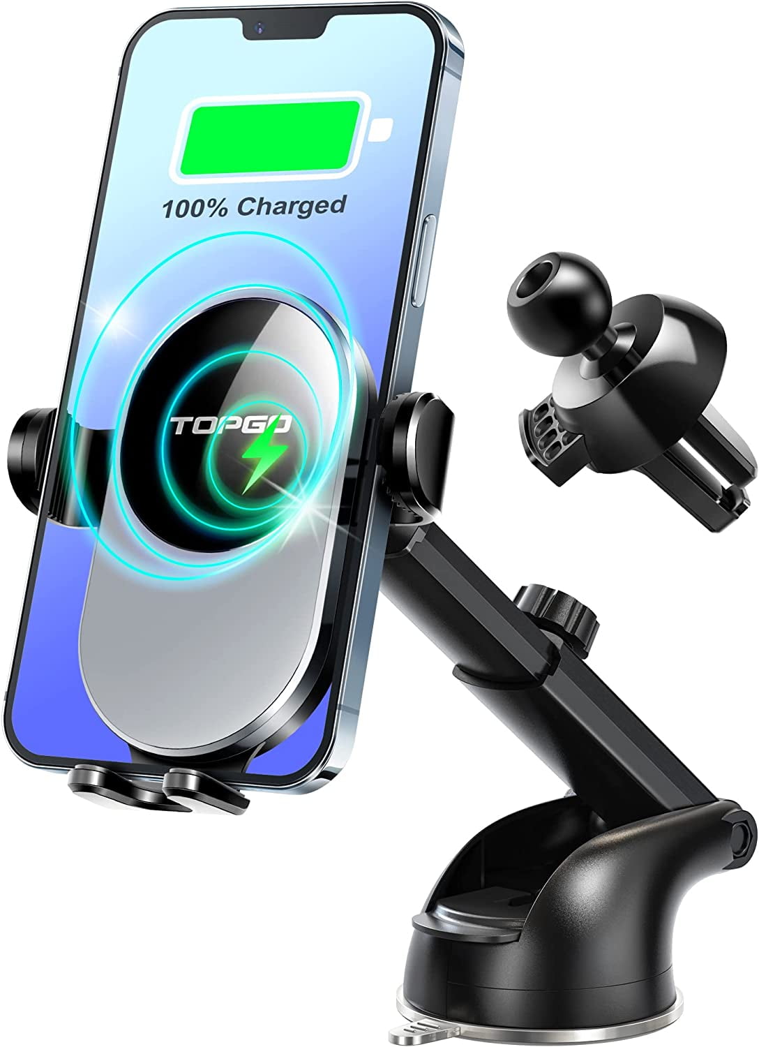 TOPGO Wireless Car Charger,Qi Faster Wireless Charger for car, Auto