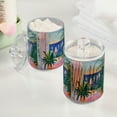 thumbnail image 2 of Yayeee 4 Pack Qtip Holder Bathroom Cotton Swab Canister with Lid Clear Dispenser Set, Boat Seaside, 2 of 6