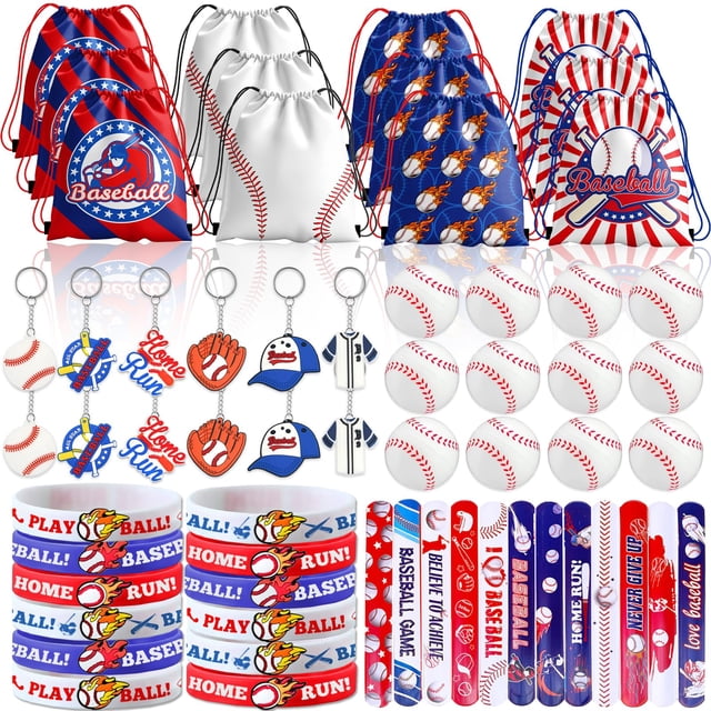 Party Favors Bluegogo Baseball Birthday con bolsa, 72 unidades, para niños