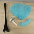 thumbnail image 2 of ZUCKER® 24pcs 13-16" Ostrich Feather Centerpiece Set - 24" Eiffel Tower Vase Wedding Decorations Black and Light Turquoise (Blue), 2 of 3
