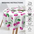 thumbnail image 4 of Cherry Pattern Tablecloth Round Table Cover Washable Polyester Table Cloth for Kitchen Party Picnic Dining Decor 60 Inch, 4 of 5
