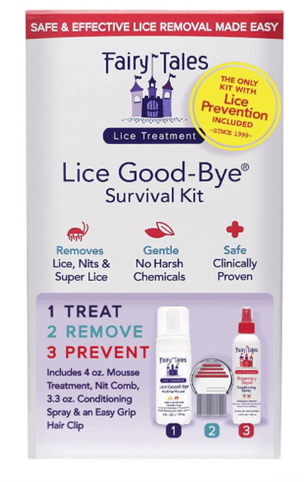 Fairy Tales Lice Good-Bye Survival Set, Treatment Mousse, Lice Removal Kit  for Hair and Home 