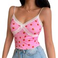 thumbnail image 6 of Seyurigaoka Women´s Strawberry Print Camisole / Sling Dress Fashion Sexy Stitching Slim Fit Crop Top/Midi Dress, 6 of 7
