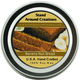 - BANANA NUT BREAD TIN 2-OZ. ALL NATURAL SOY CANDLE