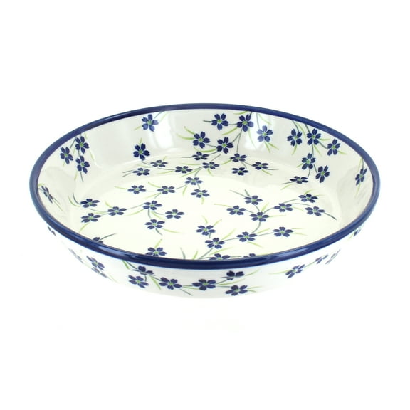 Blue Rose Polish Pottery Willow Pie Plate