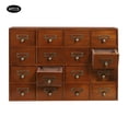 thumbnail image 4 of Cabinet 64 Drawers Storage Box Wooden Tabletop Storage Organizer with Handle, Countertop Arts Card Catalog Box, Vintage Library Card Catalog Cabinet (Brown), 4 of 8