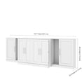 thumbnail image 3 of Bestar Pur 133W Full Cabinet Bed with Mattress and two 36" Storage Units in white, 3 of 10