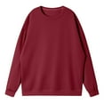 thumbnail image 5 of Oversized Soft Solid Sweatshirt for Women, Crewneck Sweatshirts Women Pullover Long Sleeves, Pullover Sweaters Casual Clothes Wine S, 5 of 5
