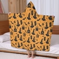 thumbnail image 5 of Orange Witch Hat Halloween Pattern Hooded Bath Towel，60"x35" for Ages 3 To 12 Kids, Quick Dry Lightweight Soft Microfiber Hood Beach Towel Cover Up for Kids, 5 of 7