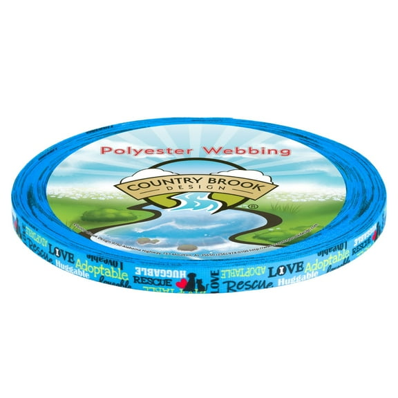 Country Brook Design® 1/2in Blue Loveable Rescue Photo Quality Polyester LTD 5Yd