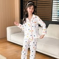 thumbnail image 2 of VNKIDY Kids Family Matching Heart Prints Loungewear Set Long Sleeve Lapel Button Down Top Soft Pants For Home Wear Fashionable Set, 2 of 3