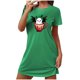 thumbnail image 2 of Camisón corto de talla grande para mujer, camisón de manga corta con estampado de pecho a la moda, camisón para mujer, 2 of 5
