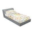 thumbnail image 2 of Ambesonne Abstract Fitted Sheet & Pillow Sham Set, Lines with Vibrant Dot, Twinxl, Multicolor, 2 of 2