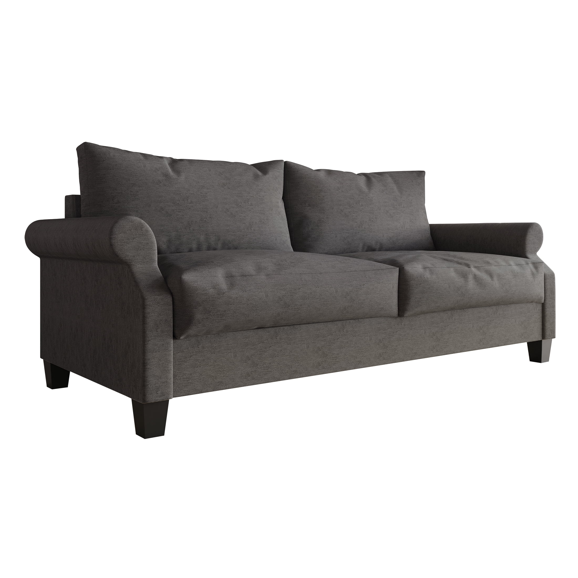 Castle Place Linen Upholstered Sofa, Dark Gray