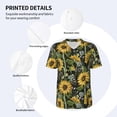 thumbnail image 5 of Rocae Sunflowers for Breathable Men's Baseball T-Shirt Fashionable Casual Baseball Jersey, Moisture-wicking Sportswear 3X-Large, 5 of 9