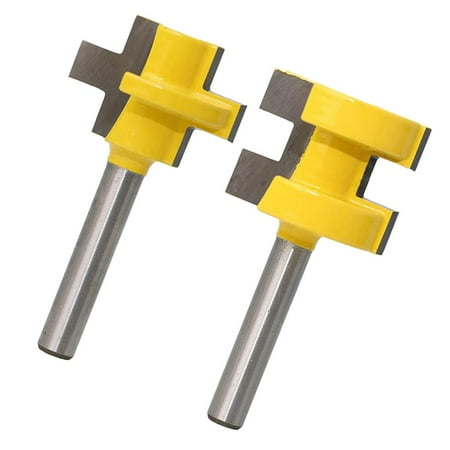 

2 Bit and Groove Router Bit Set 1/4 Inch Shank Woodworking Cutter 2 Flutes Style