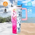 thumbnail image 3 of Flamingo Gifts 40 Oz Tumbler with Handle and Lid Straw, Pastel Aesthetic Stainless Steel Double Walled Vacuum Insulated Cup, Flamingo Lover Birthday Gifts for Women Girls, 3 of 6