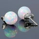 thumbnail image 3 of Deseo Hotselling Piedra Natural Stud Pendiente Blanco Ronda Opal Stud Earring, 3 of 7