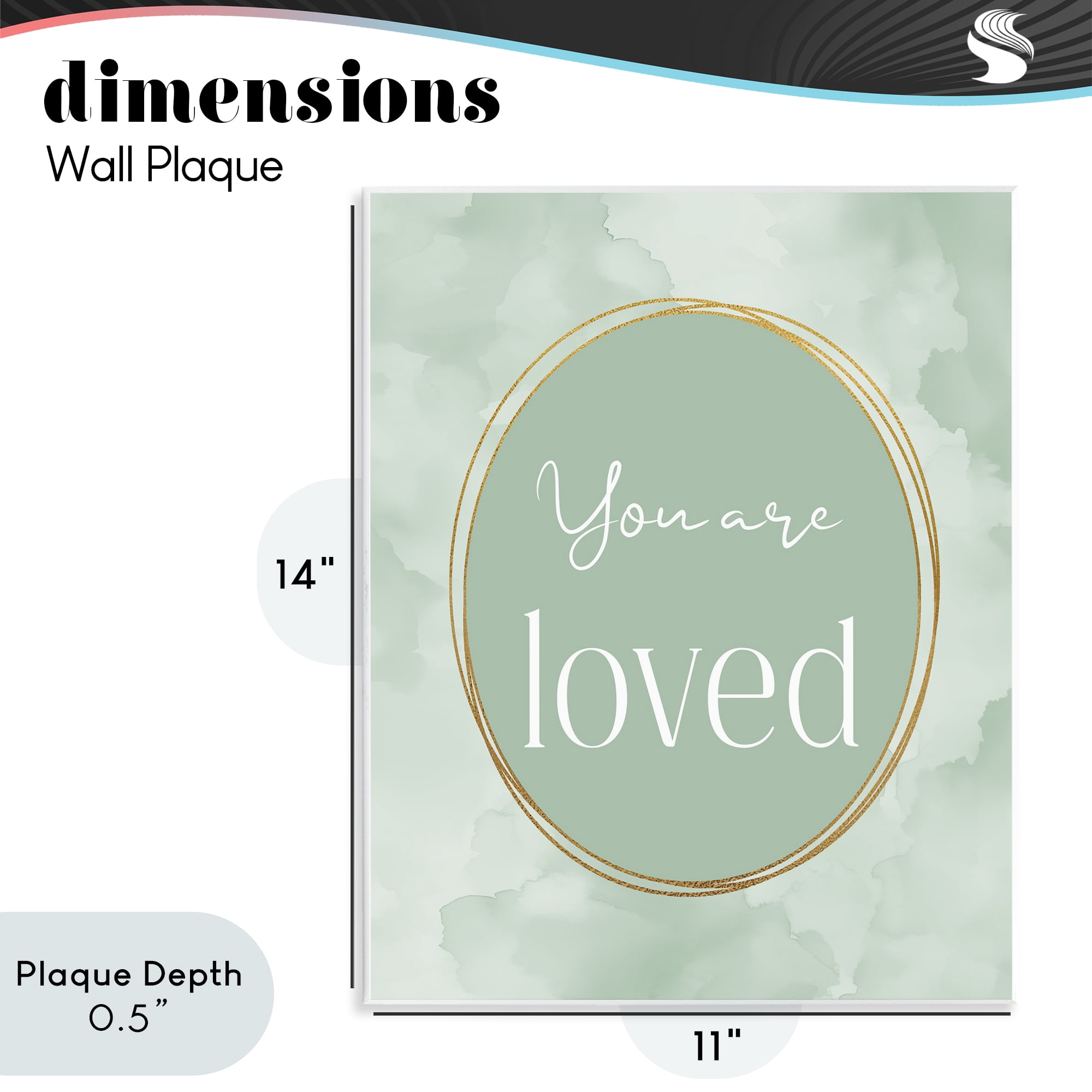 Stupell Industries Green Golden Affirmation Wall Plaque Art, design by Christine Simpson Art