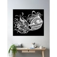 thumbnail image 2 of Happy Fish Lines Illustration Fine Art Poster Wall Art, Modern Wall Decor For Living Room Bedroom, 16x24 UNFRAMED, 2 of 3